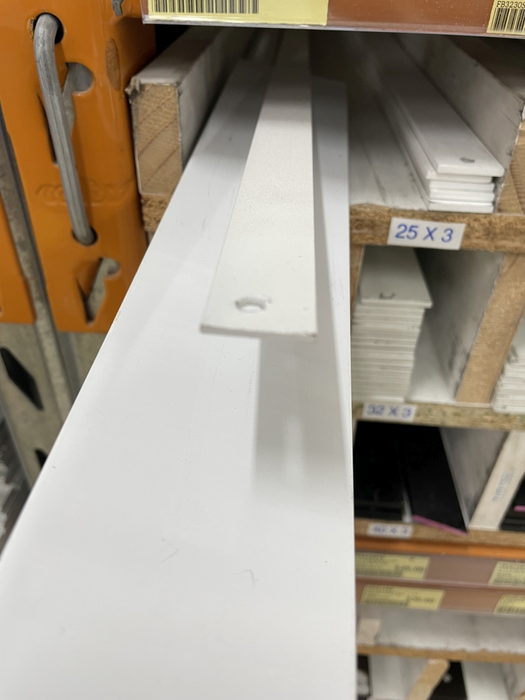 Flat Bar 20mm x 1.6mm x 4Mtr White TX