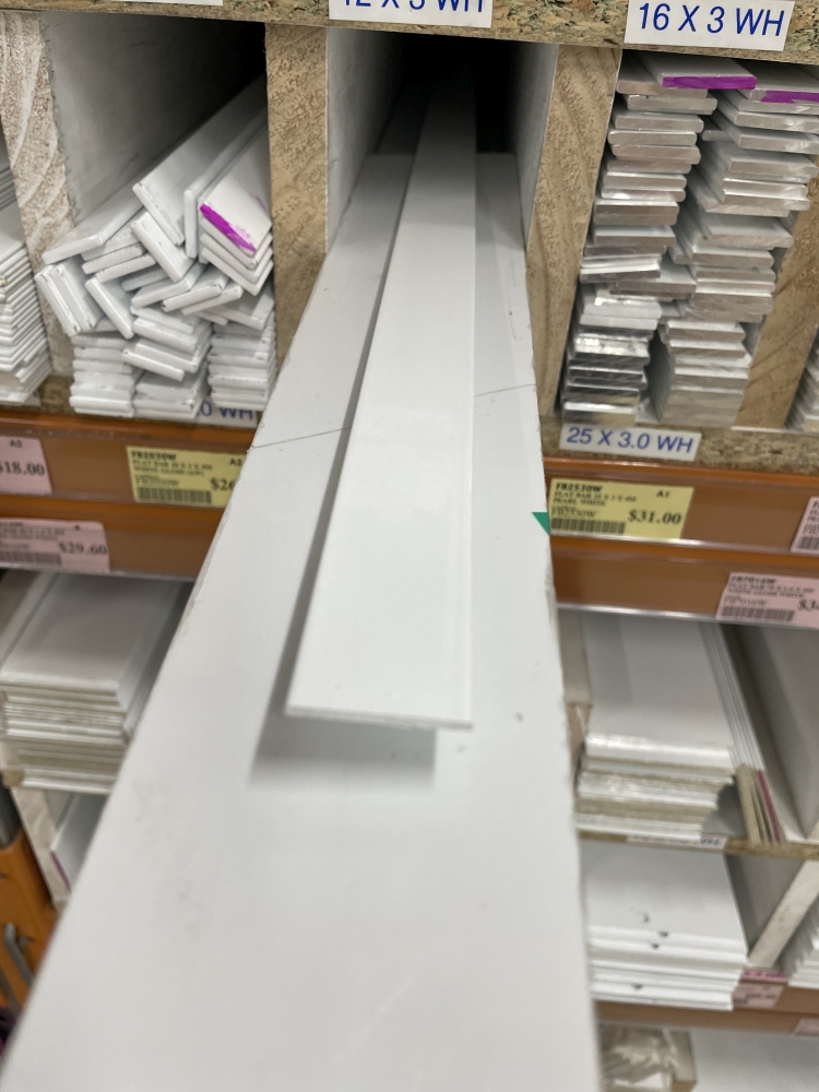 Flat Bar 25.4mm x 1.57mm x 4mtr White