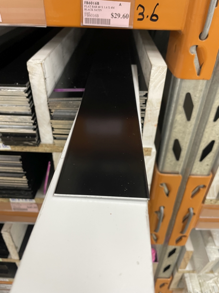 FLAT BAR 60mm X 1.6mm X 4Mtr  BLACK SATIN