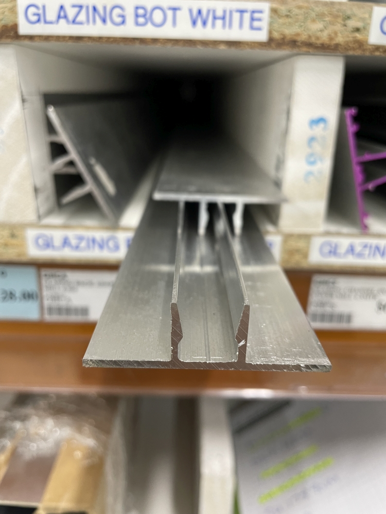 Glazing Channel Back Adaptor Milled 6.5mtrs