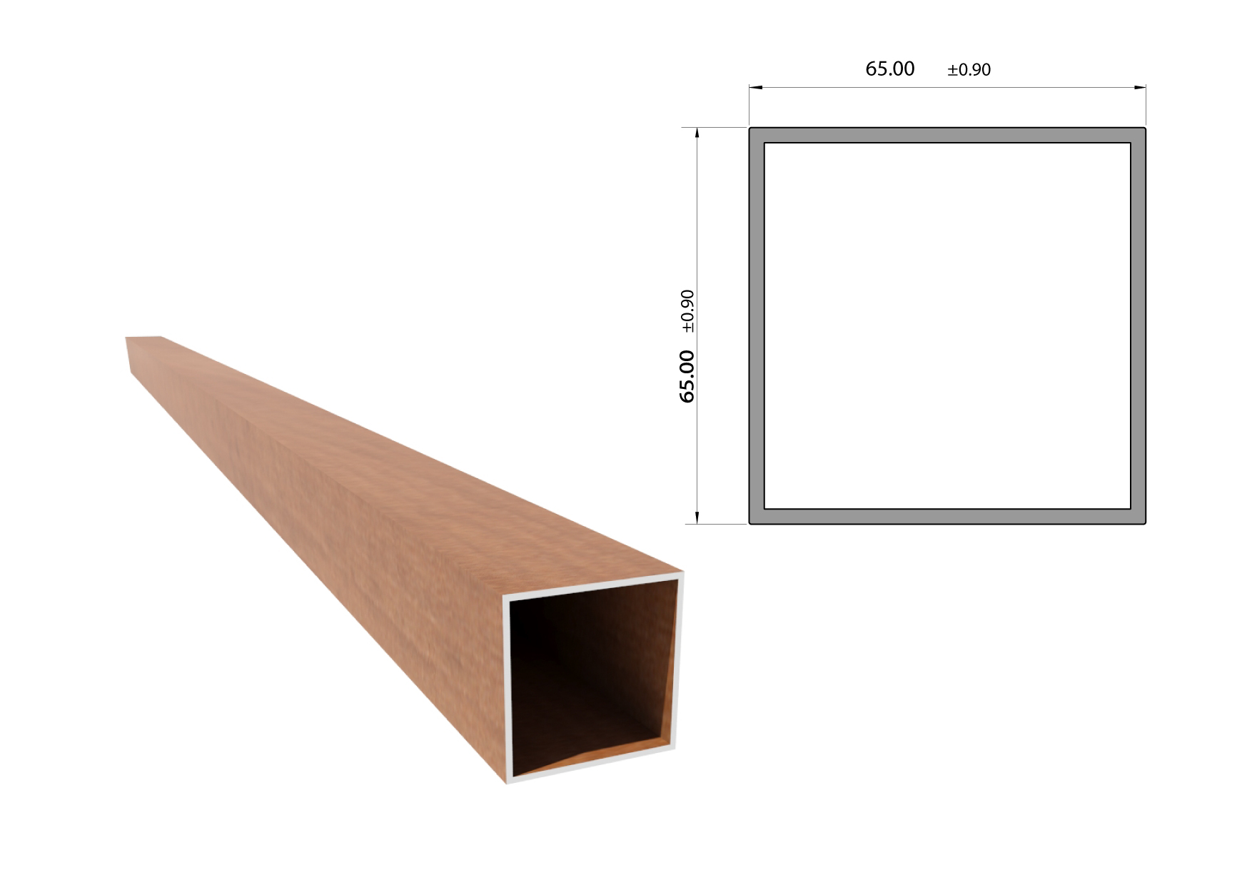 Knotwood Post 65mm x 2.5mm x 6Mtr Black Textura