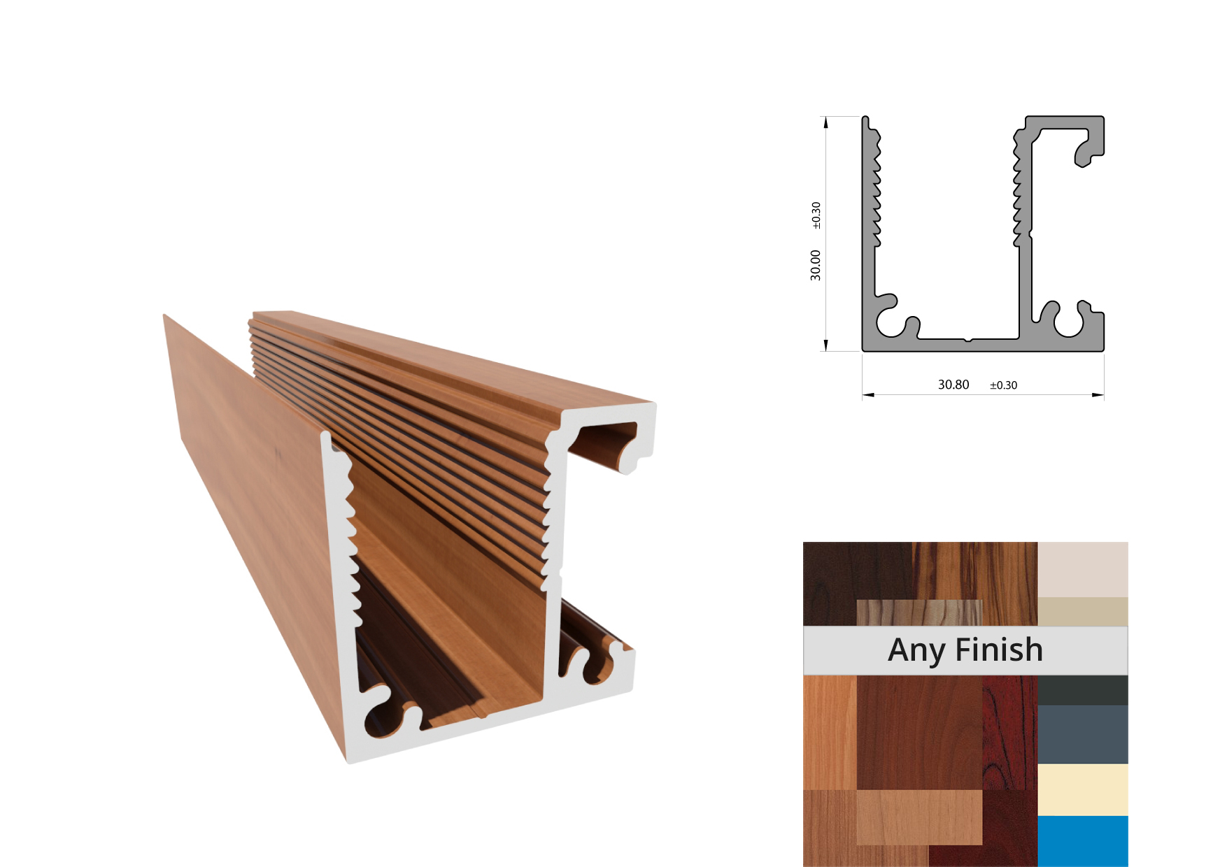 Knotwood Fence Channel 30mm x 30mm x 6mtr